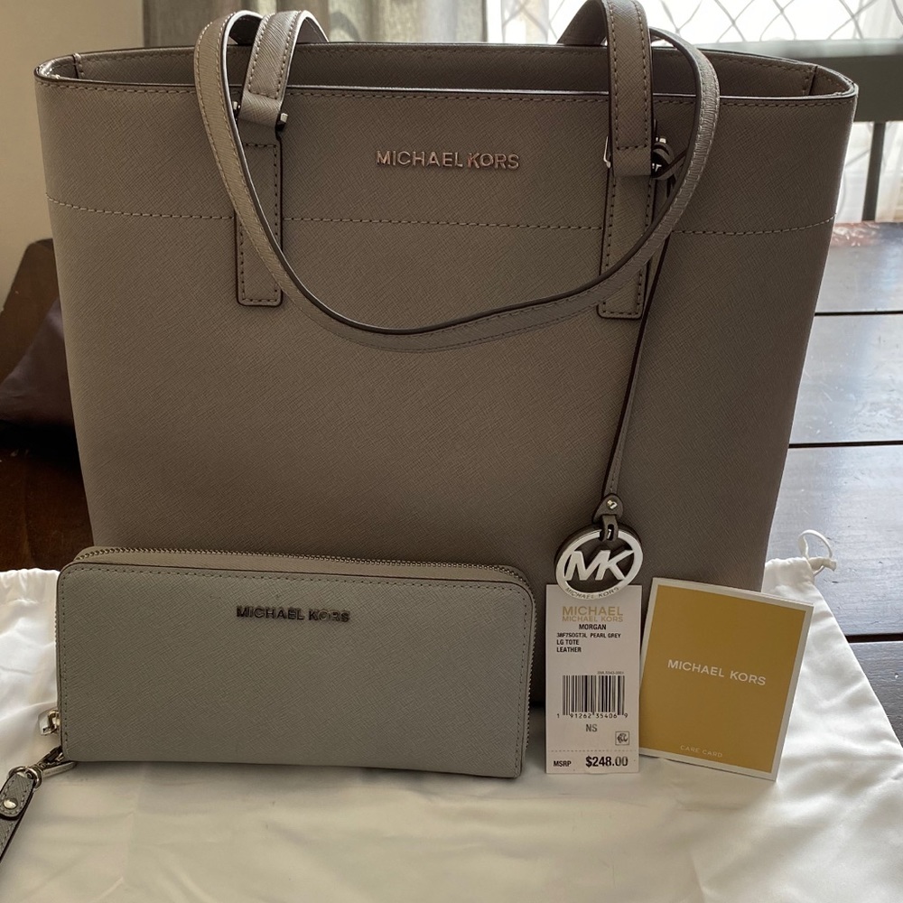 Michael Kors Morgan tote and matching wallet